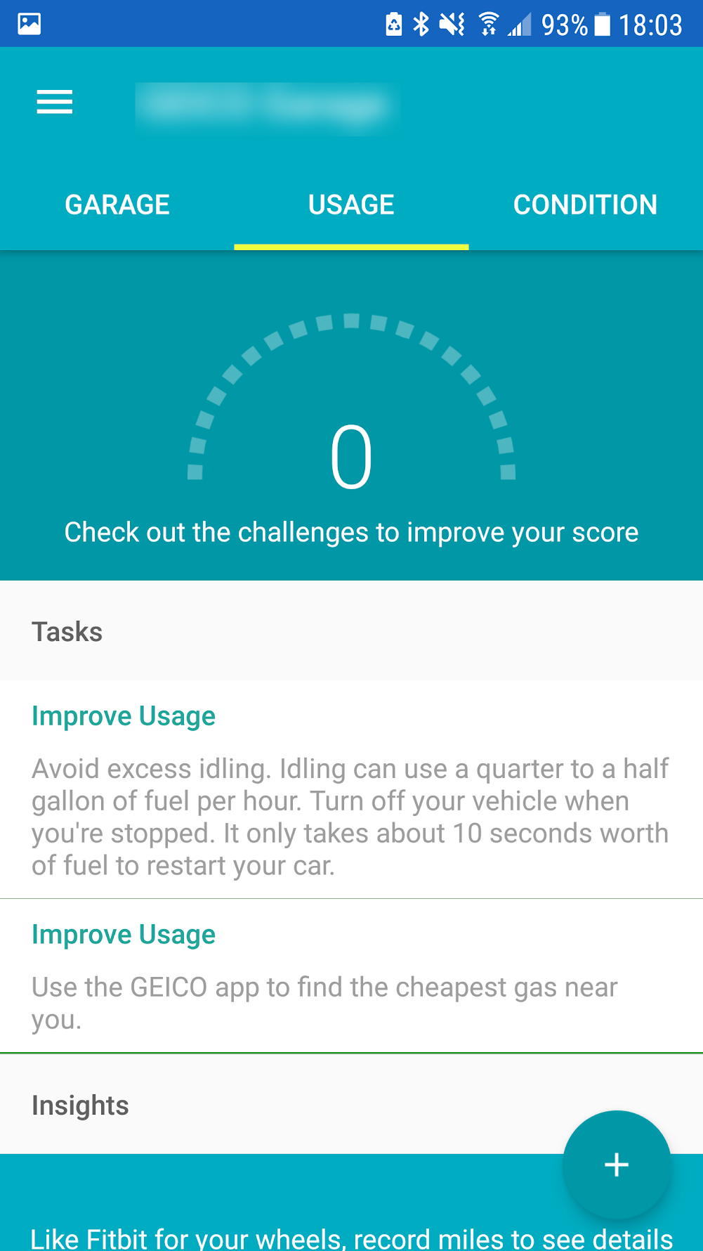 Final designs — usage screen