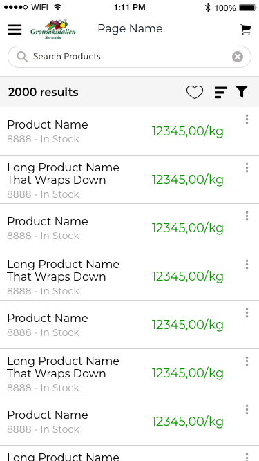 Product homepage