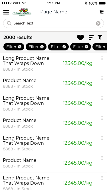 Applied filters