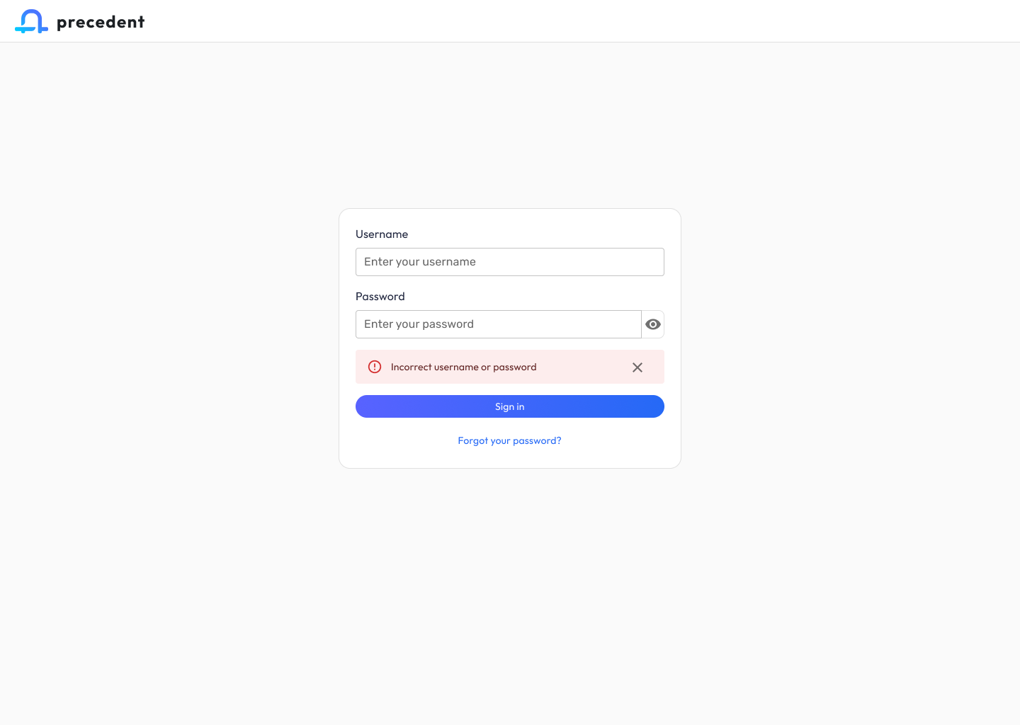 Sign in — password visibility toggle