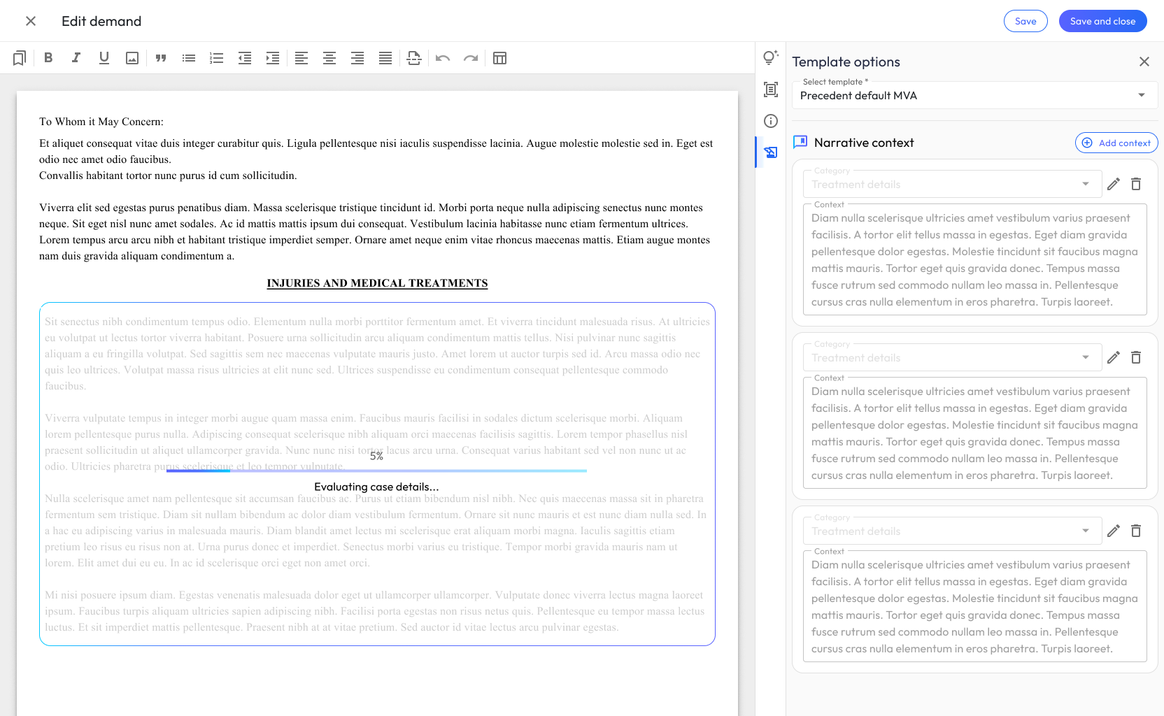 Narrative context management — screen 4