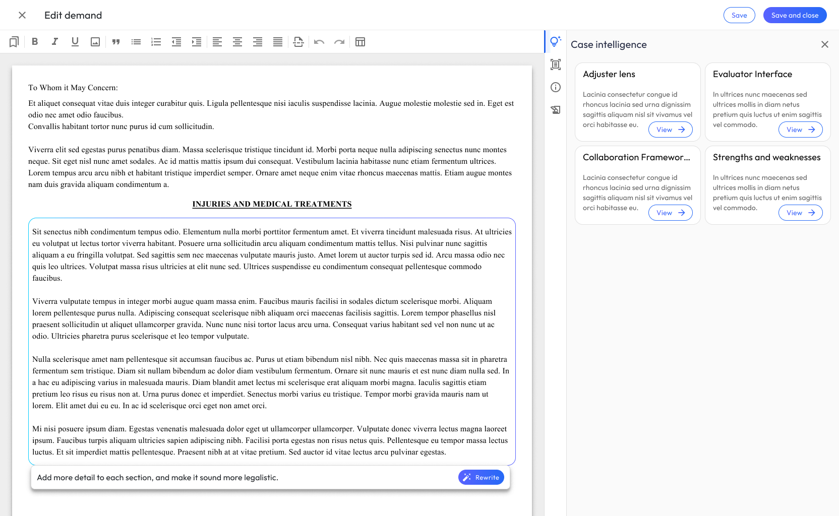 Narrative review and refinement — screen 2